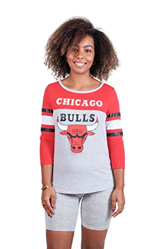 Ultra Game NBA Chicago Bulls Womens Sleepwear Super Soft Hacci Pajama Loungewear Pants, Heather Gray, Small