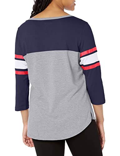 Ultra Game NBA New Orleans Pelicans Womens T-Shirt Raglan Baseball 3/4 Long Sleeve Tee Shirt, Heather Gray, Medium