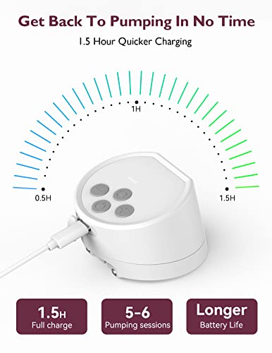 Momcozy S12 Pro Hands-Free Breast Pump Wearable, Double Wireless Pump with Comfortable Double-Sealed Flange, 3 Modes and 9 Levels Electric Pump Portable, Smart Display, 24mm, 2 Pack