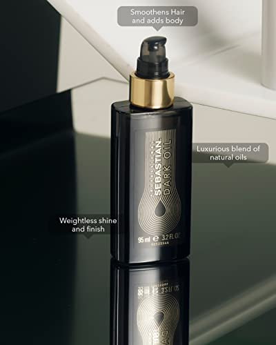Sebastian Dark Oil Lightweight Hair Oil, Infused with Jojoba Oil and Argan Oil, 3.2 oz