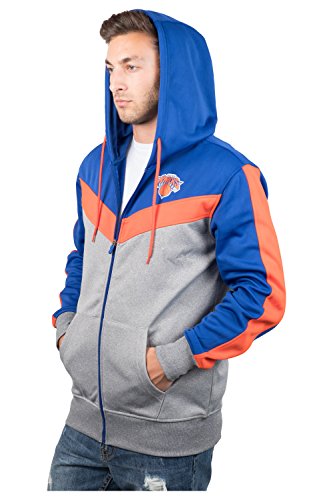 Ultra Game NBA New York Knicks Mens Soft Fleece Full Zip Jacket Hoodie, Team Color, Small