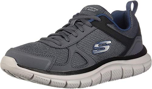 Skechers Men's Track Scloric Oxford, Gray/Navy, 10.5 M US
