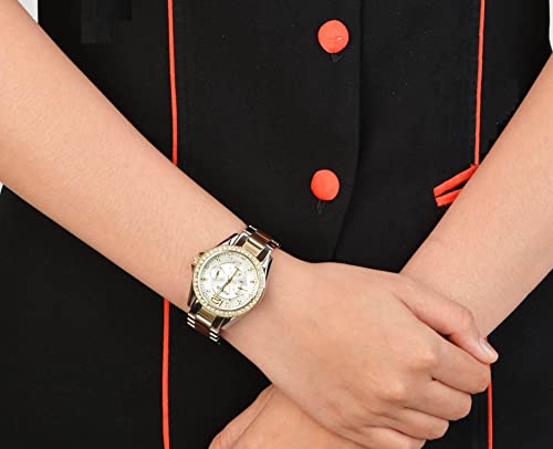 Fossil Women's Riley Quartz Stainless Steel Multifunction Watch, Color: Gold/Silver (Model: ES3204)