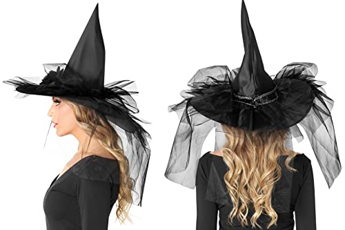 Forum Novelties womens Deluxe Witch Hat Costume Headwear, Black, Adult US