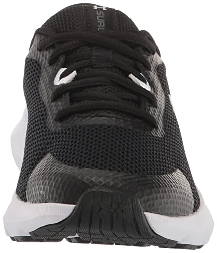 Under Armour Boy's Surge 3 Running Shoe, Black (001)/White, 3.5 Big Kid