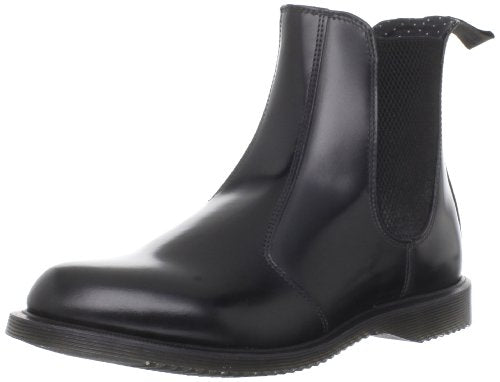 Dr. Martens Women's Leather Flora Chelsea Boot, Black, 7