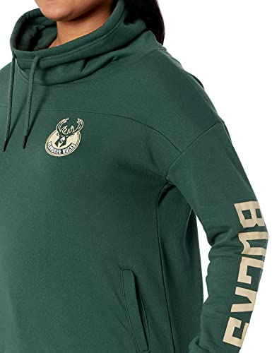 Ultra Game NBA Milwaukee Bucks Womens Quarter Zip Fleece Pullover Sweatshirt with Zipper, Team Color, Small