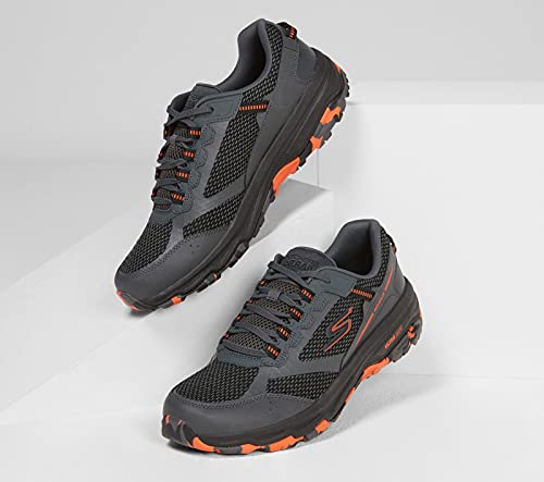Skechers Men's GOrun Altitude-Trail Running Walking Hiking Shoe with Air Cooled Foam Sneaker, Charcoal/Orange/Black, 11.5