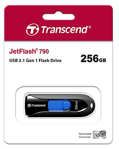 Transcend 256GB Jetflash 790 USB 3.1 Gen 1 Flash Drive TS256GJF790K