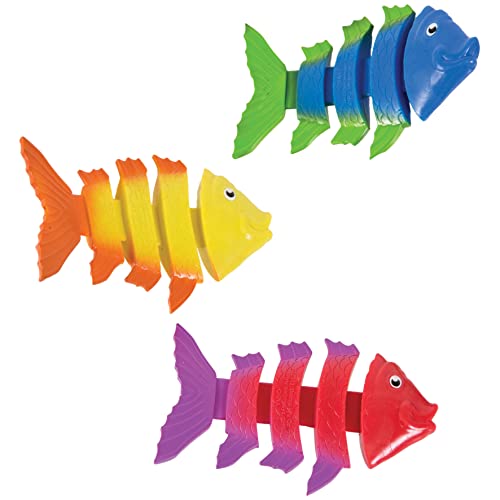 SwimWays Fish Styx Kids Fish-Shaped Pool Diving Toys (3 Pack), Bath Toys and Pool Party Supplies for Kids Ages 5 and Up