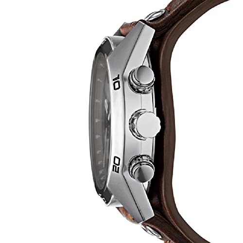 Fossil Men's Coachman Quartz Stainless Steel and Leather Chronograph Watch, Color: Silver, Brown (Model: CH2565)