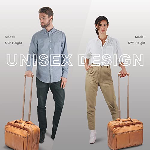 Solo Walker Leather Rolling Device Bag, Tan