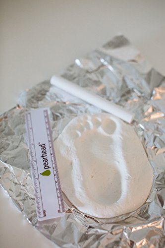 Pearhead Babyprints Newborn Baby Handprint and Footprint Desk Photo Frame and Impression Kit - Makes A Perfect, White