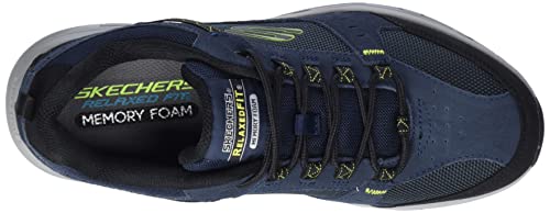 Skechers Men's Oak Canyon Oxford, Navy/Lime, 8