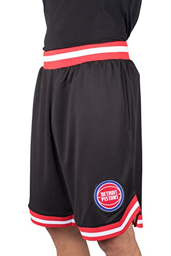 Ultra Game NBA Detroit Pistons Mens Woven Basketball Shorts, Team Color, XX-Large