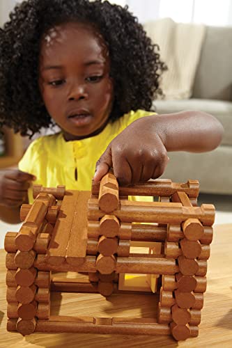 LINCOLN LOGS-Horseshoe Hill Station-83 Pieces-Real Wood Logs - Ages 3+ - Best Retro Building Gift Set for Boys/Girls – Creative Construction Engineering – Top Blocks Game Kit - Preschool Education Toy