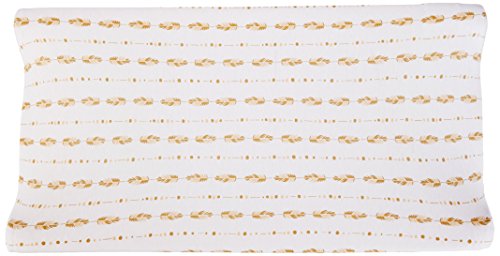American Baby Company 2 Pack Printed 100% Cotton Knit Fitted Contoured Changing Table Pad Cover - Compatible with Mika Micky Bassinet, Taupe Feathers and Triangles, for Boys and Girls