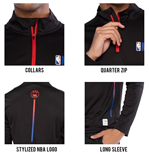 NBA Men's Long Sleeve Active Quarter Zip Pullover T-Shirt