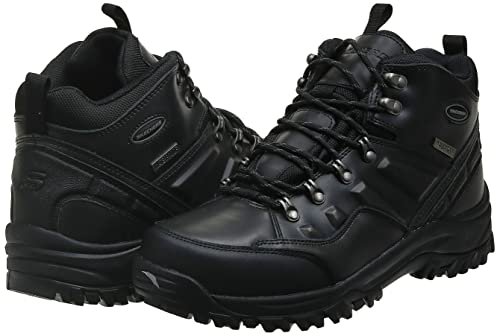 Skechers mens Relaxed Fit Resment Traven Hiking Boot, Black/Black, 8 US