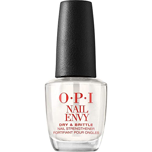 OPI Nail Envy, Nail Strengthening Treatment, Stronger Nails in 1 Week, Hydrolyzed Wheat Protein and Calcium, Vitamin E, Dry and Brittle, 0.5 fl oz