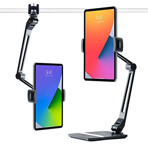 Twelve South HoverBar Duo for Tablets | Adjustable Arm with Weighted Base and Surface Clamp Attachments for Mounting Device