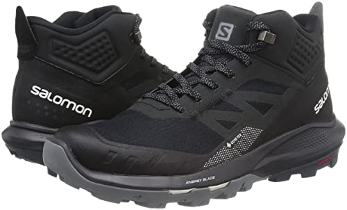 Salomon Men's OUTPULSE Mid Gore-Tex Hiking Boots for Men, Black/Ebony/Vanilla Ice, 10
