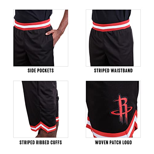 Ultra Game NBA Houston Rockets Mens Woven Basketball Shorts, Team Color, Small