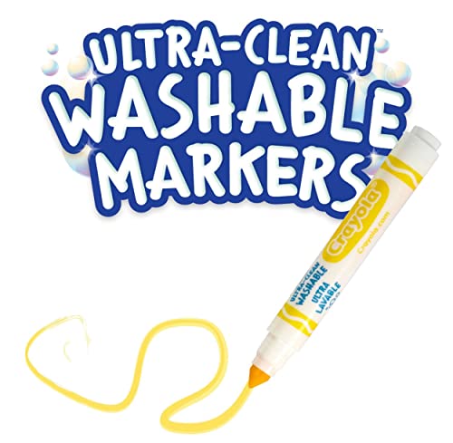 Crayola Ultra Clean Washable Markers (12 Pack), Bulk Markers for Kids, 10 Broad Line Markers, Classroom Supplies, Ages 4+