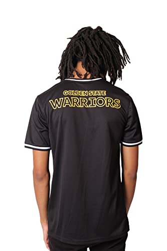 Ultra Game NBA Golden State Warriors Mens Jersey V-Neck Mesh Short Sleeve Tee Shirt, Black, X-Large