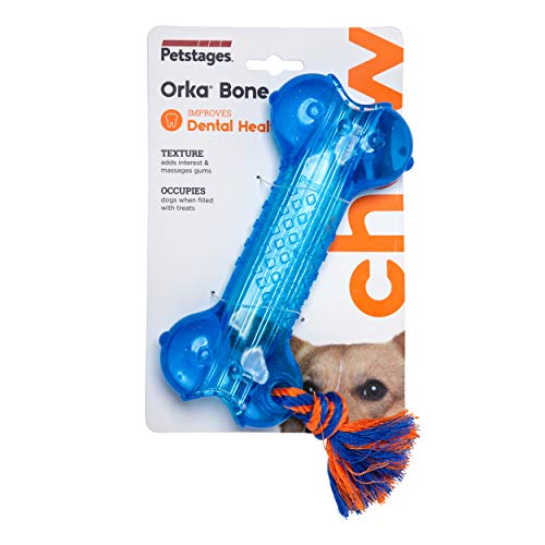 Petstages Orka Bone Royal Blue Treat-Dispensing Dog Chew Toy