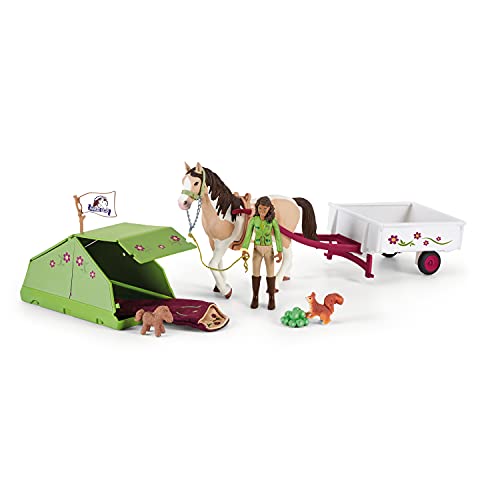 Schleich Horse Club, Horse Toys for Girls and Boys, Sarah's Camping Adventure Horse Set with Horse Toy, 12 Pieces, Ages 5+