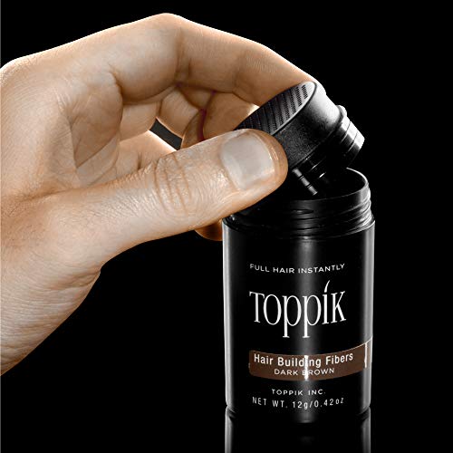 Toppik Hair Building Fibers, Dark Brown, 55g Fill In Fine or Thinning Hair Instantly Thicker, Fuller Looking Hair 9 Shades for Men and Women