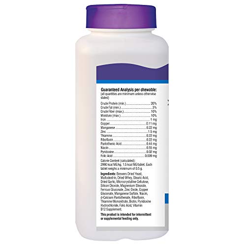 Essential Pet Products Brewers Yeast Chewable Tablets with Garlic, B Vitamins and Minerals for Dogs,White