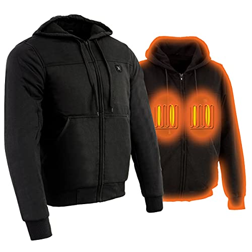 X-Large Nexgen Heat MPM1713 Men's Black 'Heated' Hoodie with Front and Back Heated Elements