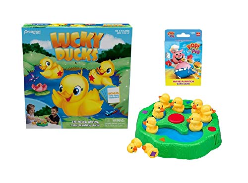 Lucky Ducks - The Memory and Matching Game That Moves - Includes A Fun Pop The Pig Make-A-Match Card Game