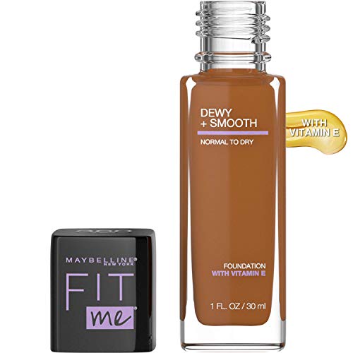 Maybelline Fit Me Dewy + Smooth SPF 18 Liquid Foundation Makeup, Mocha, 1 Count