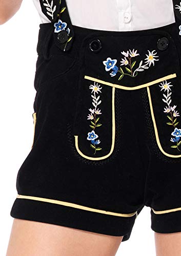 Leg Avenue Women's 2 Piece Edelweiss Lederhosen Oktoberfest Adult Sized Costumes, White/Black, Medium US