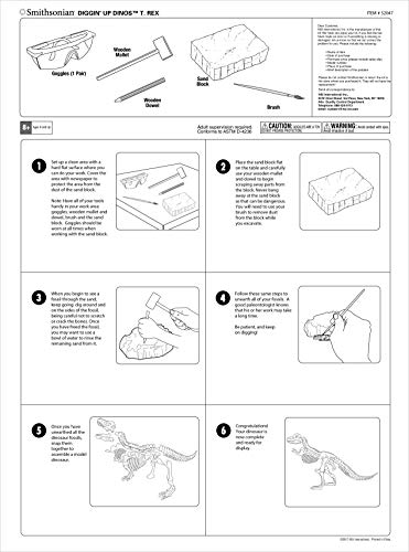Smithsonian Diggin' Up Dinosaurs T-Rex Plastic Skeleton Set Educational,Fun,Science,Archeological Playset for Kids Age 8 up