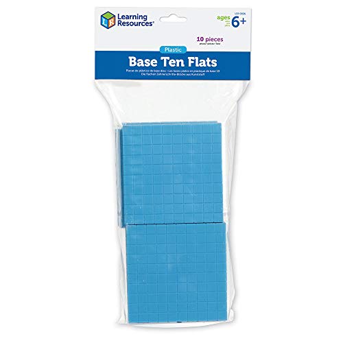 Learning Resources Plastic Base Ten Flats, 10 Piece