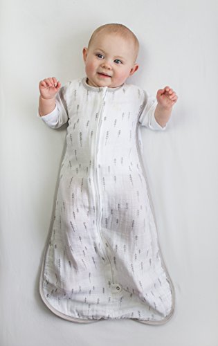 Amazing Baby Cotton Muslin Sleeping Sack, For Baby Boy or Girl, Wearable Blanket with 2-way Zipper, Trees, Sterling, Small (0-6 Month)