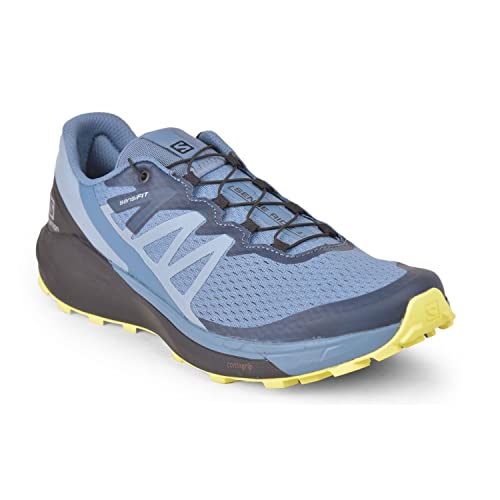 Salomon Sense Ride 4 Trail Running Shoes for Men, Copen Blue/Black/Evening Primrose, 11