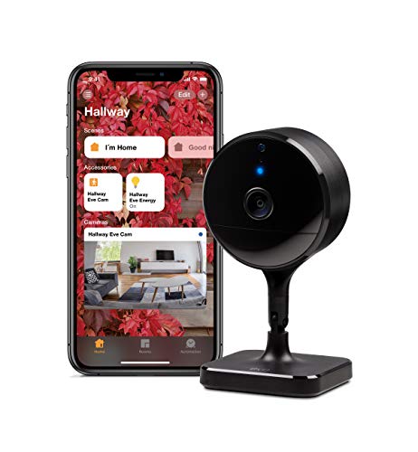 Eve Cam - Apple HomeKit Smart Home Secure Indoor Camera with Motion Sensor, Microphone, Speaker and Night Vision, App Compatibility, iPhone/iPad/Apple Watch Notifications