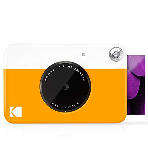 Kodak Printomatic Instant Camera (Yellow) Gift Bundle + Zink Paper (20 Sheets) + Deluxe Case + 7 Fun Sticker Sets + Twin Tip Markers + Photo Album.