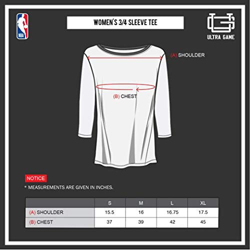 Ultra Game NBA Boston Celtics Womens T-Shirt Raglan Baseball 3/4 Long Sleeve Tee Shirt, Team Color, Large