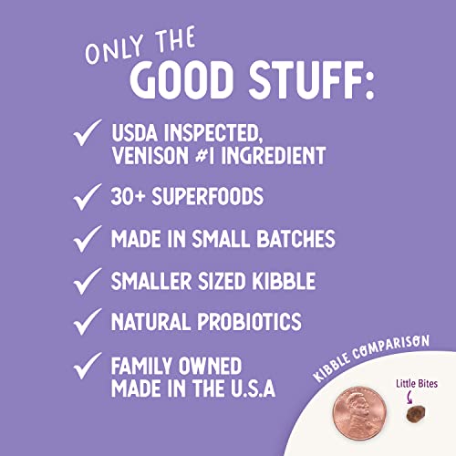 Health Extension Grain Free Little Bites for Dogs, Natural Food with Added Vitamins and Minerals, Perfect for Teacup, Toy and Miniature Dogs, Venison Recipe (12lb Bag)