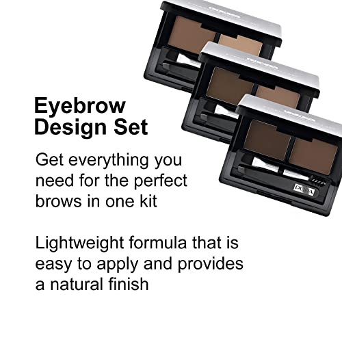 Pupa Milano Eyebrow Design Set - Essentials For Brow Grooming, Sculpting, and Shaping - Professional Tweezers, Angled Brush and Comb, Powder, Wax - Dermatologist Tested - 003 Dark Brown - 0.039 oz