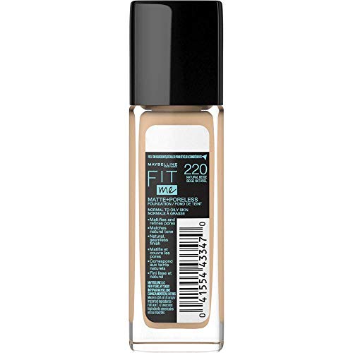 Maybelline Fit Me Matte + Poreless Liquid Oil-Free Foundation Makeup, Natural Beige, 1 fl; oz
