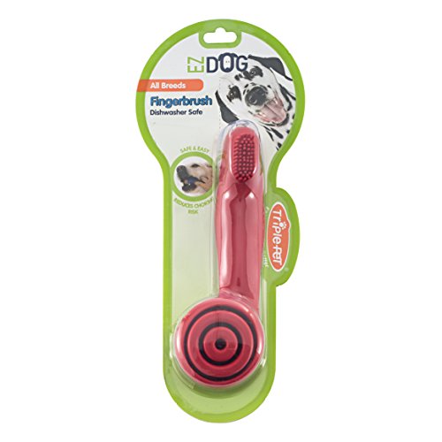 EZDOG Patented Finger Brush for Brushing Dog's Teeth - Easy to Use Fingerbrush for All Dogs - Comfortable and Easy Dog Teeth Cleaning Tool, Dishwasher Safe