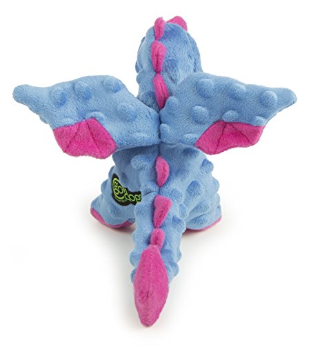 goDog Dragons Squeaker Plush Pet Toy for Dogs and Puppies, Soft and Durable, Tough and Chew Resistant, Reinforced Seams - Periwinkle, Small