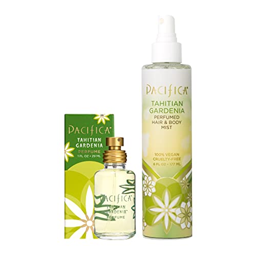 Pacifica Beauty | Tahitian Gardenia Spray Perfume + Tahitian Gardenia Hair and Body Spray | Smells like Gardenia | 100% Vegan and Cruelty Free | Clean Fragrance and Perfume
